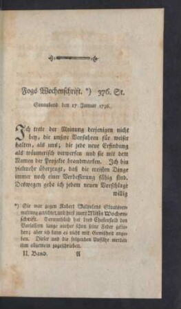 Fogs Wochenschrift.