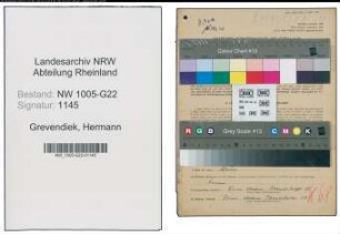 Entnazifizierung Hermann Grevendiek , geb. 15.08.1897 (Fahrer)