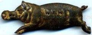 WHW-Abzeichen, Glücksschwein, Straßensammlung im Gau Pommern von 1934/1935