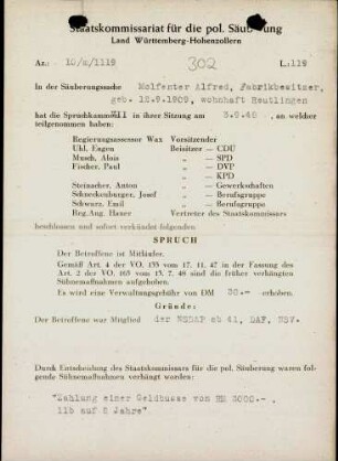 Molfenter, Alfred