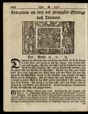 Evangelium am drey und zwanzigsten Sonntage nach Trinitatis ... Text, Matth. 22, 15-23.