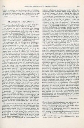 869-870 [Rezension] Hammer, Karl, Deutsche Kriegstheologie