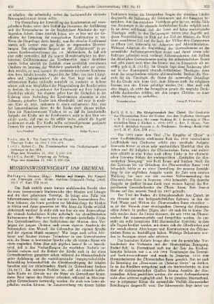 952-954 [Rezension] Bell, George K. A., Die Königsherrschaft Jesu Christi