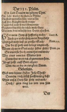 Der 131. Psalm. - Der 140. Psalm.