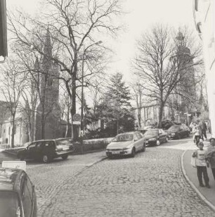 Ansicht mit Katholischer Kirche St. Johannis und Friedenskirche
