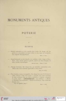 Première partie: Monuments antiques (Nr. 1 - 1325)