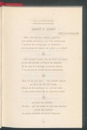 Mano a mano : Con un pueblero