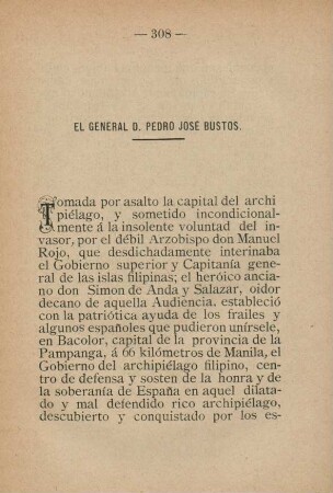 El General D. Pedro José Bustos