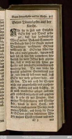 Beym Hinausgehn aus der Kirche.