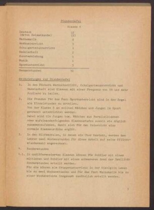 Stundentafel