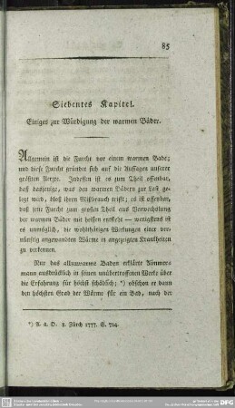 Siebentes Kapitel. Einiges zur Würdigung der warmen Bäder