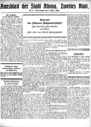 Nummer 9. Zweites Blatt. : Sonnabend, den 1. März 1924