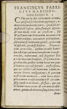 Epistola II. Ad Lectorem