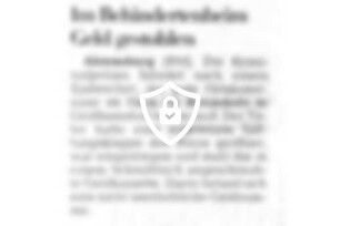 Im Behindertenheim Geld gestohlen