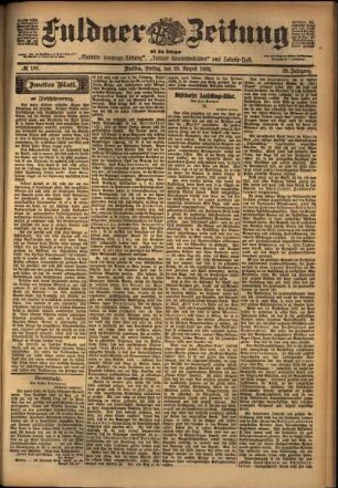 Zweite Ausgabe vom Freitag, den 29. August 1902.