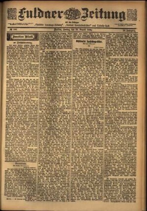 Zweite Ausgabe vom Freitag, den 29. August 1902.