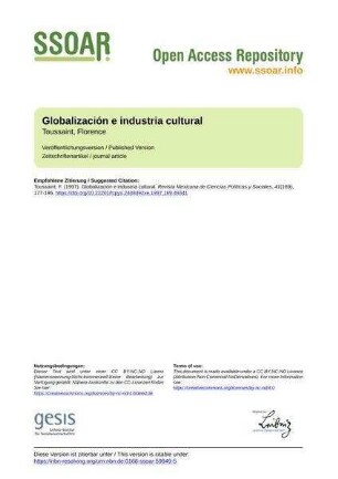Globalización e industria cultural