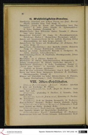 VIII. Aktien-Gesellschaften.