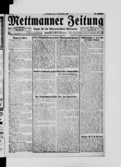 Mettmanner Zeitung. 1919-1940