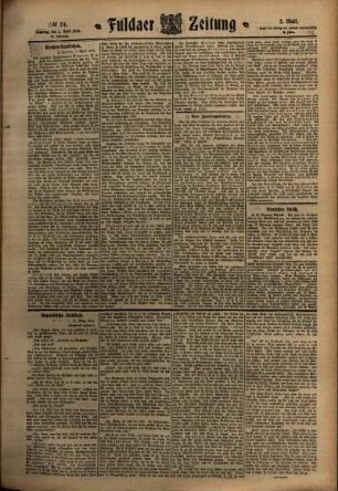 Zweite Ausgabe vom Samstag, den 02. April 1910.