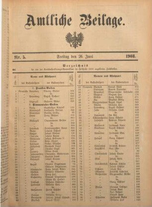 5: Beilage vom Freitag, 26. Juni 1908