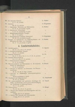 4. Landwirtschaftslehre.