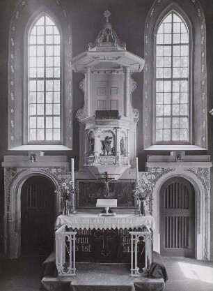 Kanzelaltar : Lausa, Dorfkirche, Inneres, Kanzelaltar