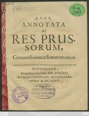 Annotata Ad Res Prussorum