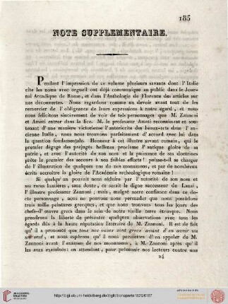 Note supplementaire