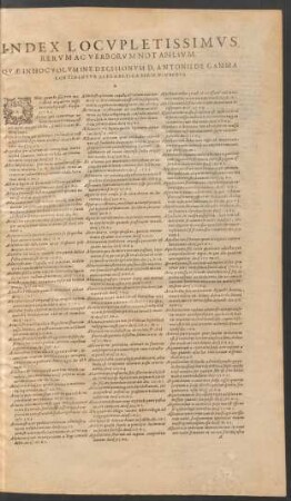 Index Locupletissimus Rerum Ac Verborum Notabilium.