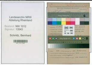 Entnazifizierung Bernhard Schmitz , geb. 02.10.1902 (Konstrukteur)