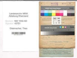 Entnazifizierung Theo Glasmacher, geb. 09.10.1911 (Verw.Angest.)