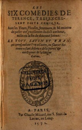 Les six comoedies