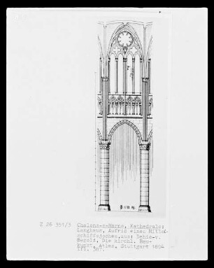 Châlons-sur-Marne, Kathedrale, Langhaus, Aufriss eines Mittelschiffsjoches