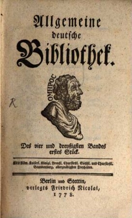 Allgemeine deutsche Bibliothek. 34, 34. 1778