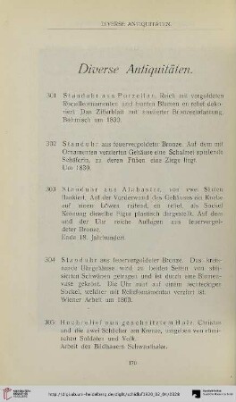 Diverse Antiquitäten (Nr. 301-312)