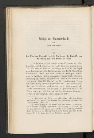 Beiträge zur Bracteatenkunde