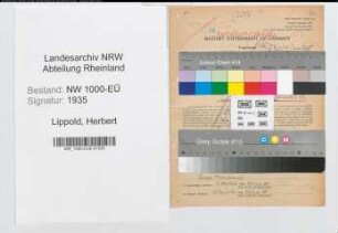 Entnazifizierung Herbert Lippold, geb. 08.12.1906 (Justizangest.)