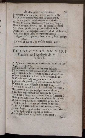 Traduction en Vers [...].