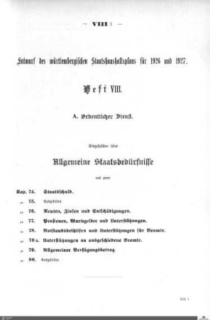 Staatshaushaltsplan 1926-1927, Heft 8