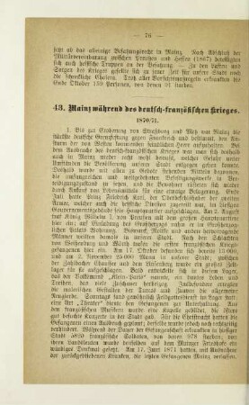 43. Mainz während des deutsch-französischen Krieges. 1870/71