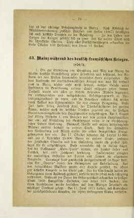 43. Mainz während des deutsch-französischen Krieges. 1870/71