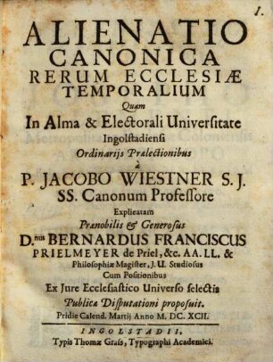 Alienatio Canonica Rerum Ecclesiae Temporalium