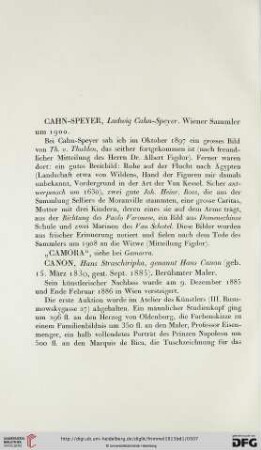 Cahn-Speyer - Czjzek