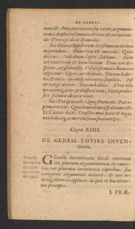 Caput XIIII. De Genesi Totius Inventionis