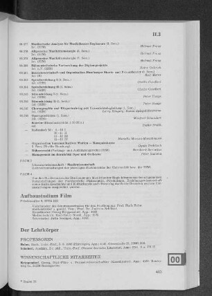 Aufbaustudium Film