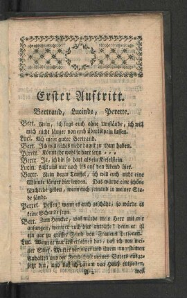 [Erster Auftritt. - Der lezte Auftritt.]
