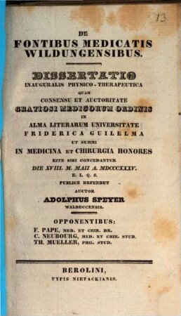 De fontibus medicatis Wildungensibus : diss. inaug. phys. therap.
