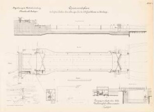 Regulierung der Weichselmündung. Schleuse, Einlage: Hydraulischen Einrichtungen: Lageplan, Grundriss, Schnitte