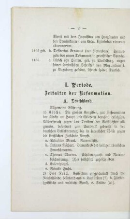 I. Periode. Zeitalter der Reformation